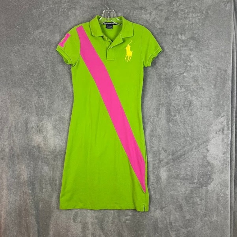 Vtg Ralph Lauren Sport Polo Dress Womens XS Big Pony Preppy Sporty Collegiate